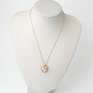 Tory Burch Gold/Mop Heart Roxanne Beaded Pendant